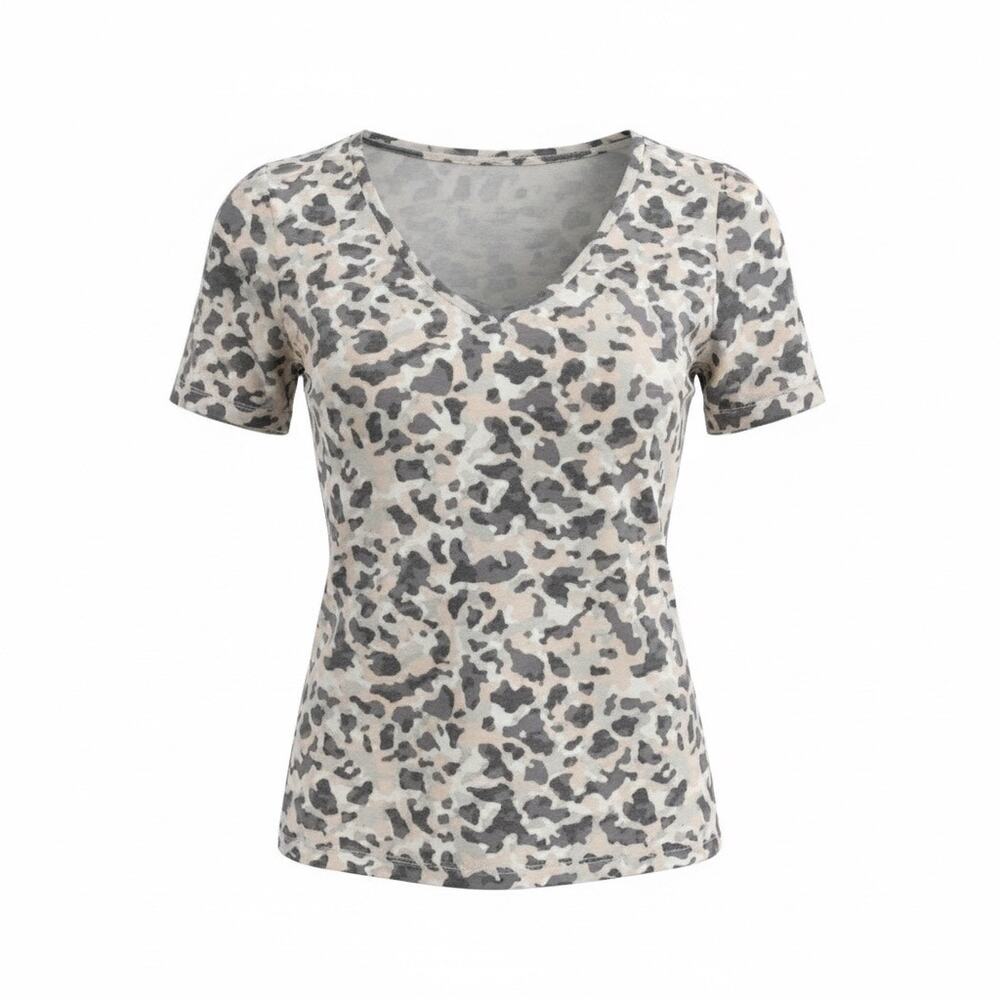 Lightweight pink gray leopard print Old Navy Active wear short sleeve womens XS
